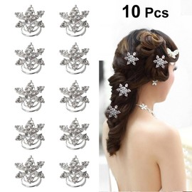 KESYOO 20pcs Hair Clips Spiral Hair Glitter Hair Accessories Snow Hair Accessories Snowflake Hairpin Snowflake Barrette Wedding bride White