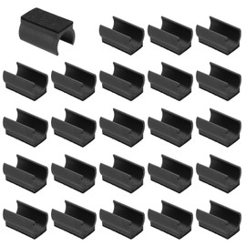 PATIKIL 24pcs Rectangle Chair Leg Cover with Felt Pad, 22mm Slide Smoothly No Scratches No Noise Furniture Feet Hardwood Protectors Tips Floor Glides Tubing Caps for Office,Black Black