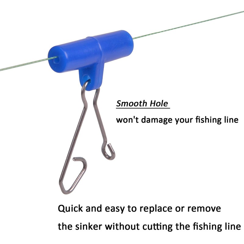 JSHANMEI Fishing Line Sinker Slide with Duo Lock Snap Fishing