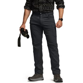 CQR Men's Quick Dry Tactical Pants, Water Resistant Outdoor Pants, Lightweight Stretch Cargo Work Hiking Pants, Sierra Black, 36W x 30L