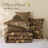 Yiran 7 Piece Brown Fall Comforter Set King Size, Floral