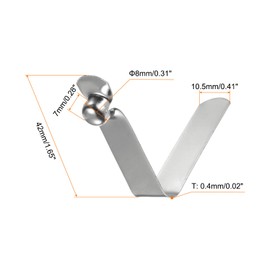 sourcing map 12pcs Single Button Kayak Paddle Snap Spring Clip 42x7mm 65Mn Spring Steel V-Shaped Hollow Lift Telescopic Locking Tube Pole Clips For Tent Umbrella Camping