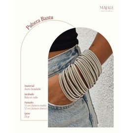 MAJALE - Set of 5 Stainless Steel Feather Bracelets Gold Elastic Minimalist Plain for Women and Girls Fashion Layered Jewelry with White Organza Bag, Stainless Steel