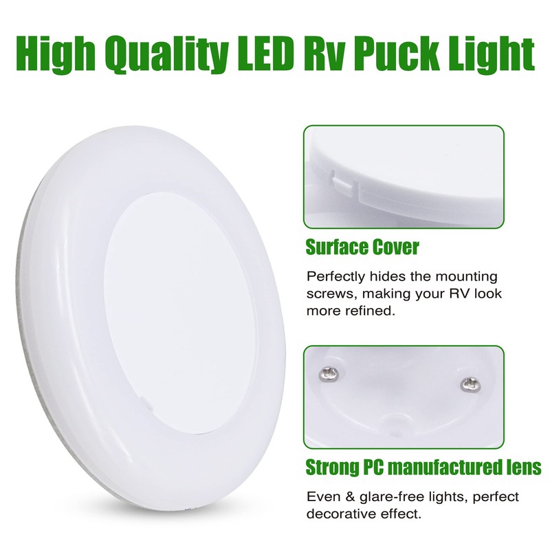 Homdec 12 Volt LED Ceiling Dome Light, 3'' LED RV
