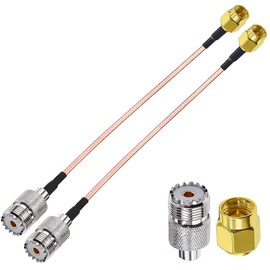 SMA Male to UHF Female Cable TUOLNK SMA Male to SO239 PL259 Female RF Coax Cable RG316 6inch(15cm) for Antenna SWR Meter Tester 2pcs