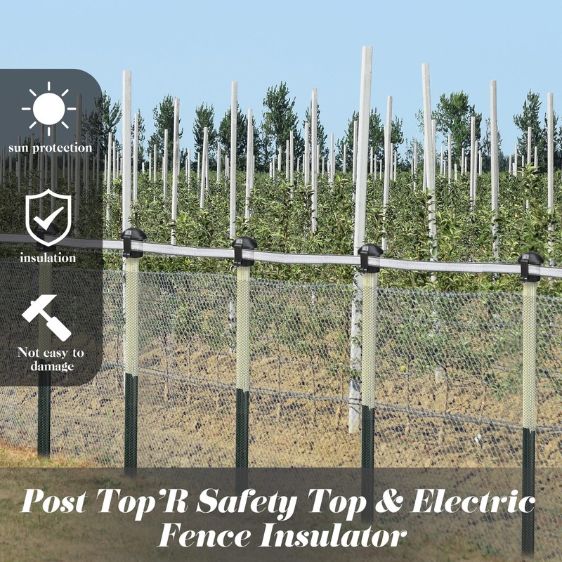 DoubleFill 12 Pcs Electric Fence Insulators and T Post Safety