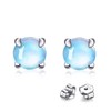 Bellitia Jewelry 925 Sterling Silver Women's Moonstone Stud Earrings, Round
