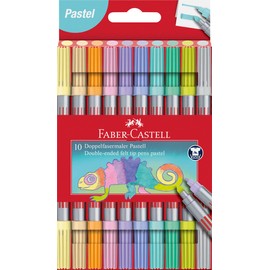 Faber-Castell Double Ended Fibre-tip Pen Set 10 x Pastel Colours