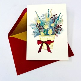 Papyrus New Papyrus Acorn & Berries Floral Arrangement Christmas Card w Gold Foil