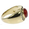 jkc Red Agate Natural Ruby Simulated Cz Accent 18K Gold