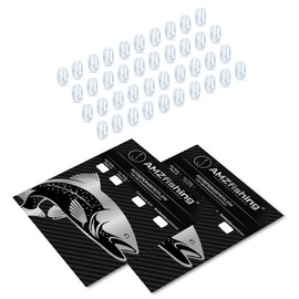 AMZfishing® 40 x Rotation Beads Transparent or Fluorescent | 2-Way Beads | Jig Leader | Pirk Fishing Accessories | Rotation Bead | Beads for Leader Building (a: Transparent, Pack of 40, Size S)
