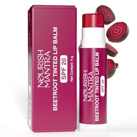 NOURISH MANTRA Bálsamo Labial Con Color De Remolacha Y Fps 20 | Bálsamo Labial Para Labios Agrietados Y Secos | Enriquecido Con Aceite De Almendras, M