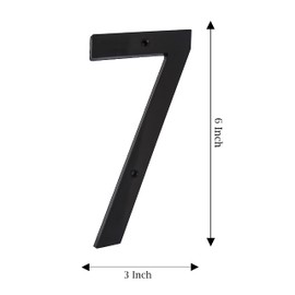 6 Inch House Numbers Home Address Street Number for Outdoor indoor Exterior Building Apartment Yard Farmhouse Black Hard Plastic UV resistant Number 7