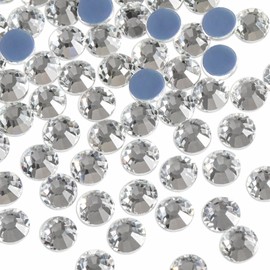 Beadsland Hotfix Rhinestones, Pack of 144 Flat Back Crystal Rhinestones for Crafts, Clothing, Crafts, Decoration, Crystal White, SS40, 8.3-8.6 mm