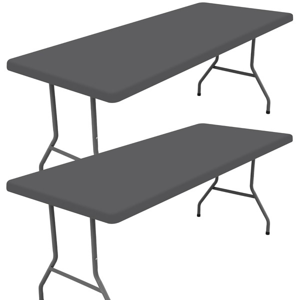Moosfor Spandex Picnic Table Cloth 2 Pack, Elastic Fitted Tablecloths