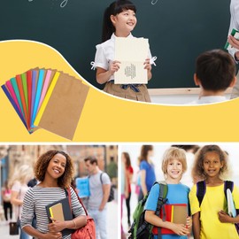 Toplive A5 Kraft Notebooks,10 Pack Lined College Ruled Journal Notebook Bulk with Rainbow Spine 8.3 X 5.5 in for Office School