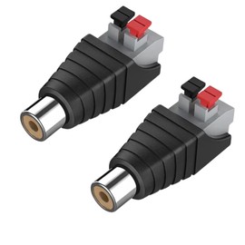 AQUALOACH Speaker Wire RCA Converter Adapter, Set of 2, No Solder Required, Easy Connect, Speaker Terminal Adapter, Speaker Cable (Female)
