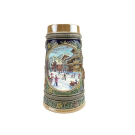 Beer Stein “Winter In Germany” Beer Mug by E.H.G (#1 in Collection of Four Steins) | .50 Liter