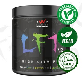 TWP Nutrition Platinum Series LFT V2, High Stim Strong Pre Workout, 390g and 30 Servings, 9 Great Flavours (Rainbow Candy)