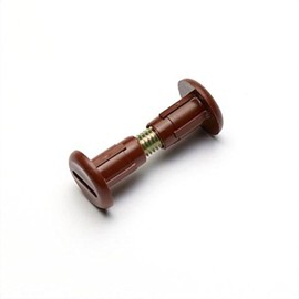 Merriway® BH01816 (10 Pcs) Plastic Cabinet Connector Binding Post Screw with Steel 6 mm (1/4 Inch) Threaded Bolt for Thickness to 35 mm (1.3/8 Inch) Brown - Pack of 10 Pieces