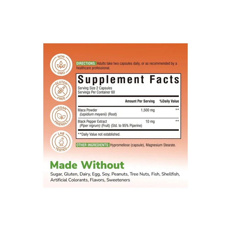 Vitalibre Maca 1500 Mg - 120 Cápsulas