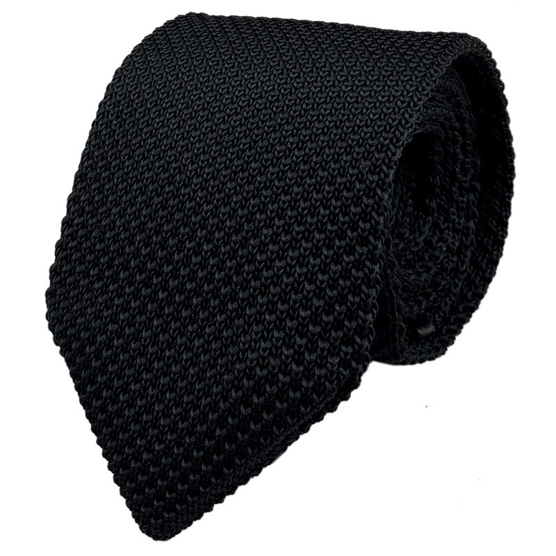 Rossika Men Classic Light Blue Textured Knit Woven Silk Tie