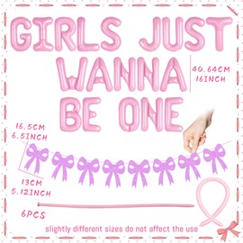 Girl 1st Birthday Banner Coquette Birthday One Decorations 1st Birthday Girls Just Wanna Be One Sign Pink Bow Birthday Decorations