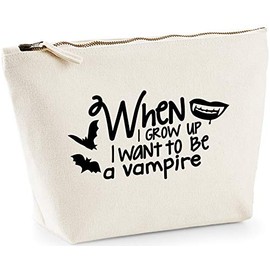 Hippowarehouse When I grow up I want to be a vampire printed make up cosmetic wash bag 18x19x9cm