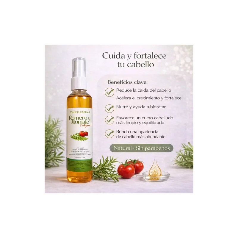 Tónico Capilar Romero Jitomate Colágeno 125ml Anticaida