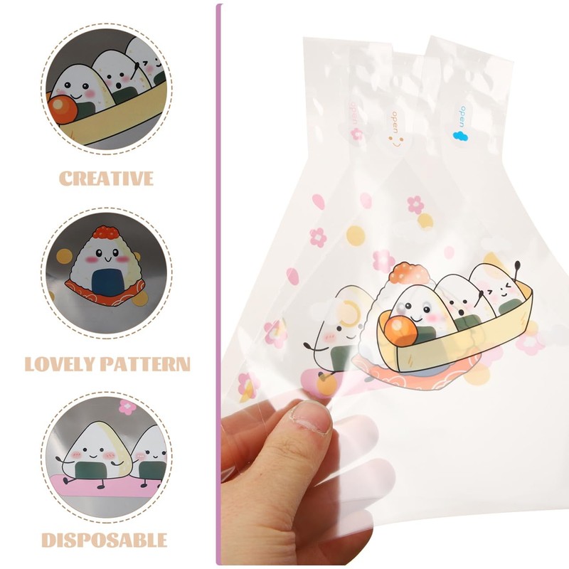Totority 50Pcs Triangle Onigiri Wrappers, Easy Tear Food Grade Japanese