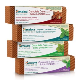 Himalaya Botanique Himalaya Botanique Complete Care Toothpaste, for Brighter Teeth and Fresh Breath, Natural, Fluoride-Free, SLS-Free, Carrageenan-Free & Gluten-Free, Vegan, 150 g (5.29 oz), Variety 4 Pack