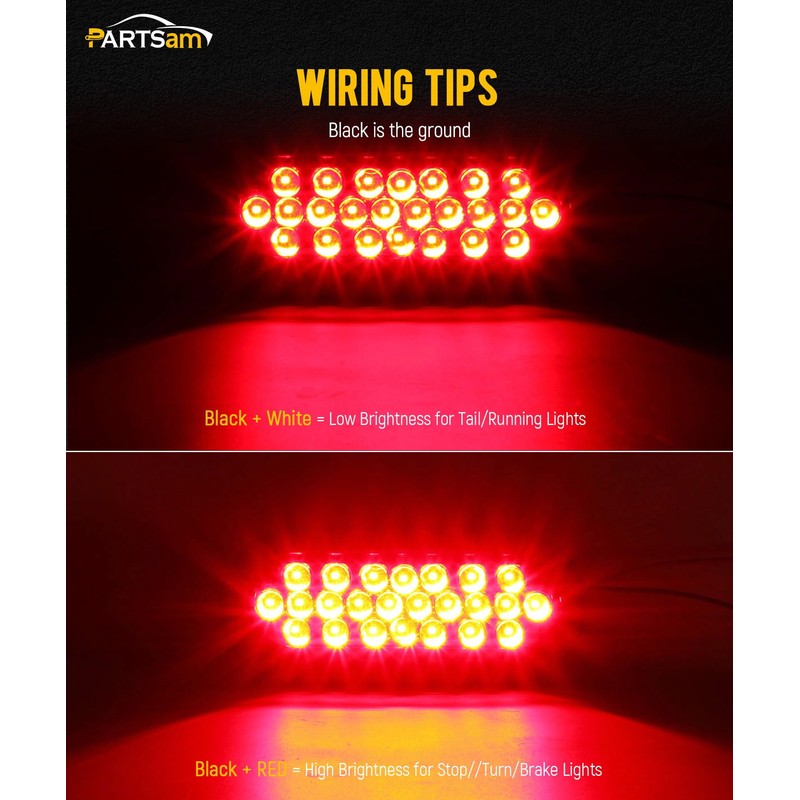 Partsam 2x Oval Brake Stop Tail Turn Sealed Marker Lights
