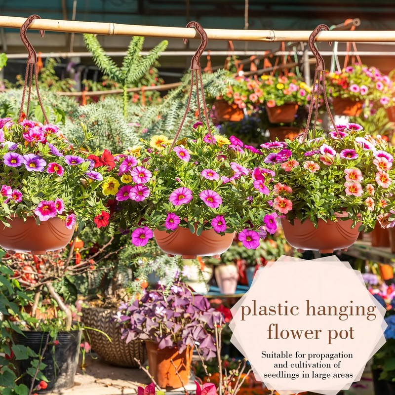 Maxcheck 60 Pcs Plastic Hanging Planter Flower Plant Pots with