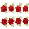 CENPEK 8Pcs Rose Flowers Patches Floral Cloth Paste Embroidered Sewing