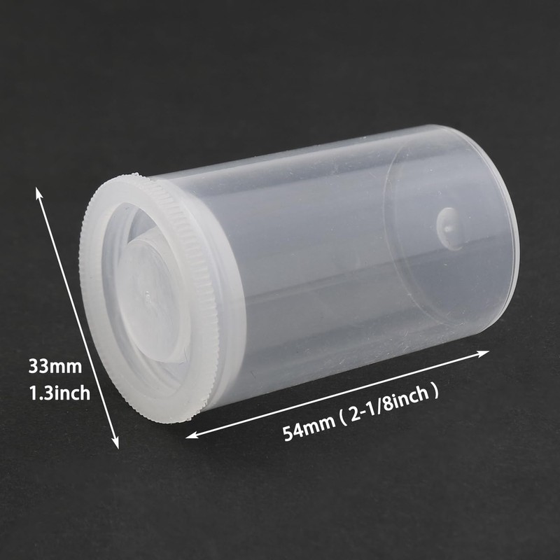 LUORNG 12 Pieces Plastic Transparent Film Canisters with Lids, Empty