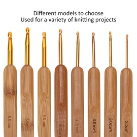 01 02 015 Ganchos de Ganchillo, Varios tamaños de bambú Crochet Fácilmente Cosido para Bufanda para calcetín para Chal para