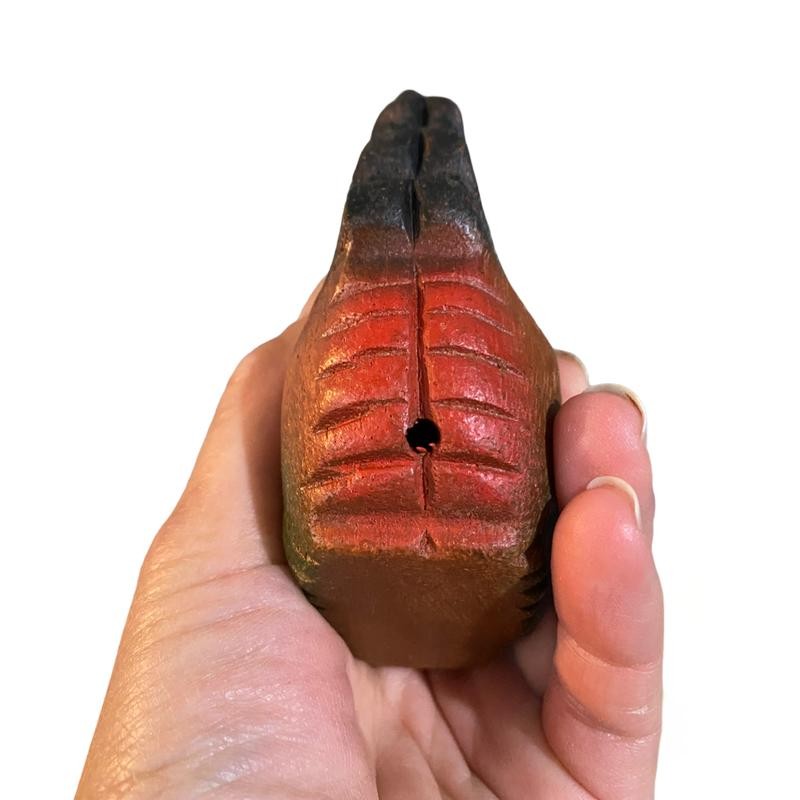 Painted Wooden Musical Whistle Rooster Instrument - Size: Medium 4"