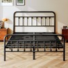 zunatu King Size Metal Platform Bed Frame/Victorian Style Headboard and