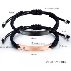 Direcksmart Duo Pulseras Parejas Lazo Amor Novios Ac Inox B801 Promesa