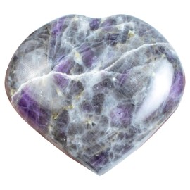 Crocon 50mm Morado Opal Heart Stone Big Heart Shape Puff Stones Set 450+ Carats Pocket Crystal Healing Tumble Collection Palm Worry Stone Good Luck Charm Meditation Gift Craft Home Decor