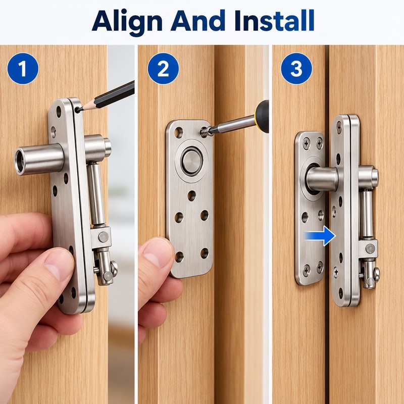 360-Degree Rotating Stainless Steel Hidden Door Hinges – Heavy-Duty Invisible