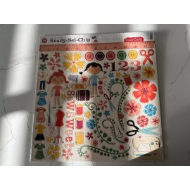 Cosmo Cricket 66PC Adhesive Ready~Set~Chip