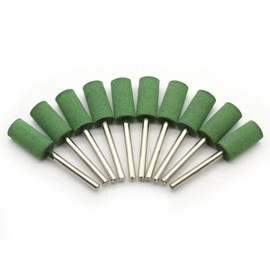 TEMO 10 pc 10 mm (3/8 Inch) Cylinder Rubber Rotary Tool Polishing Burr with 3 mm (1/8 Inch) Shank for Dremel Rotary Tools