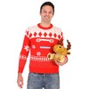 Costume Agent Red 3D Reindeer Moose Ugly Christmas Sweater (Adult