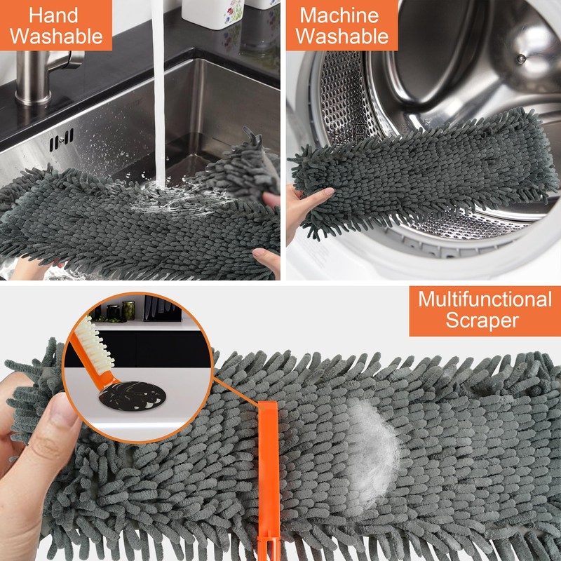JEHONN Dust Mop for Hardwood Floors, Broom Duster with Unique