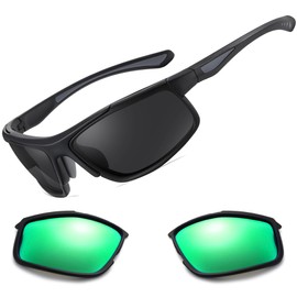FRAZALA Polarized Sports Cycling Sunglasses for Driving Men Women UV400 Protection TR90 Frame with Replacement Sunglasses Lenses