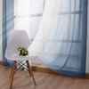 DWCN Denim Blue Ombre Sheer Curtains - Faux Linen Gradient
