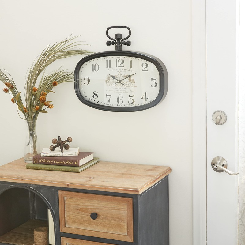 Deco 79 Metal Decorative Pocket Watch Style Wall Clock for