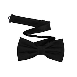 TINYHI Bo Ties For Men Bowtie Pre-tied Adjustable Bow Mens Costume Tie Black Boy