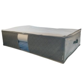 Inico Life Futon Storage Bag, Storage Case, Single - Single Long Size, Activated Carbon Sheet, Handle, Clear Window, Stores Mattress, Breathable, Non-Woven Fabric, No Core (Natural White/Gray Series)